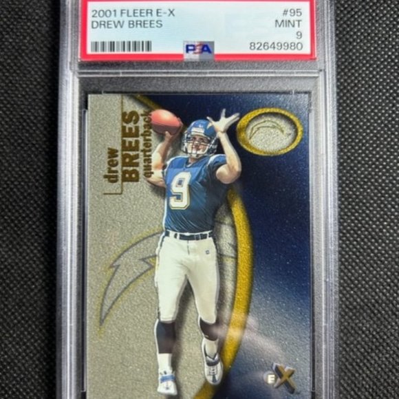 2001 Fleer E-X Drew Brees RC ROOKIE /1000 SP PSA 9 MINT San Diego Chargers HOF - Picture 1 of 3